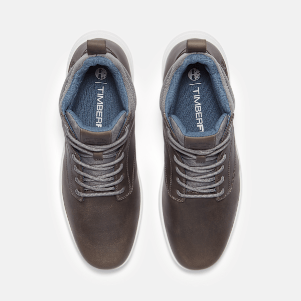 Timberland Mens Parker Street High-Top Sneaker Dark Grey Full-Grain