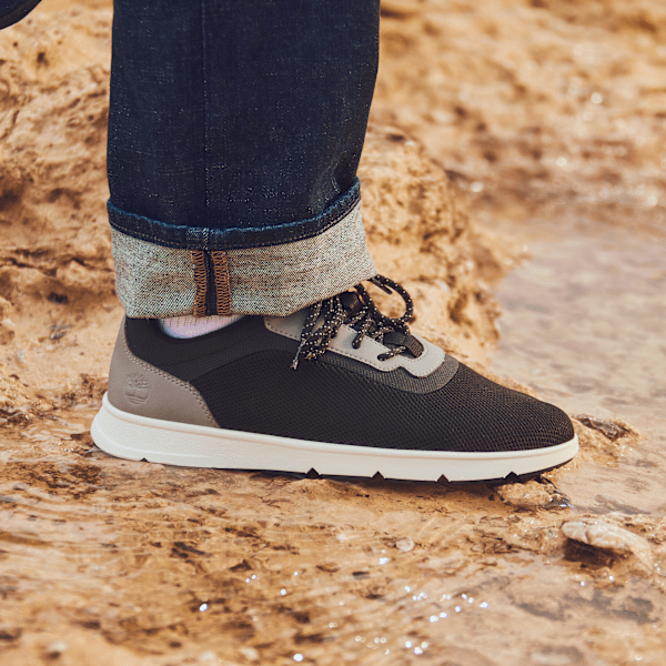 Timberland Parker Street Low Lace-Up Sneaker Black Knit Men'S