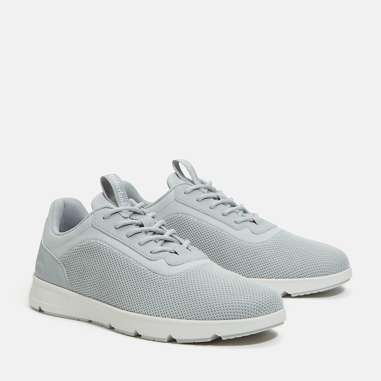 Timberland Men'S Parker Street Low Lace-Up Sneaker Light Grey Knit