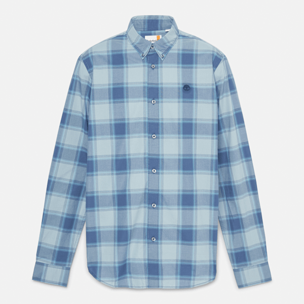 Timberland Poplin Check Shirt Dark Denim Men'S