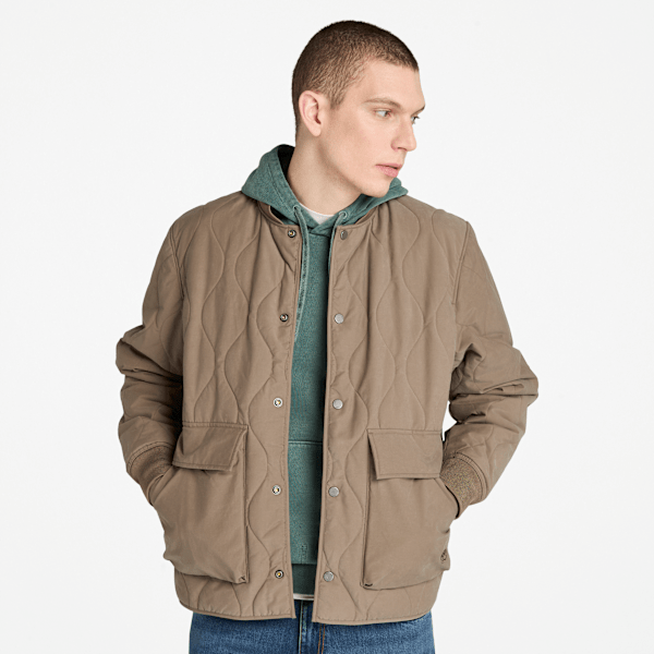 Timberland Quilted Jacket Chocolate Chip Men'S