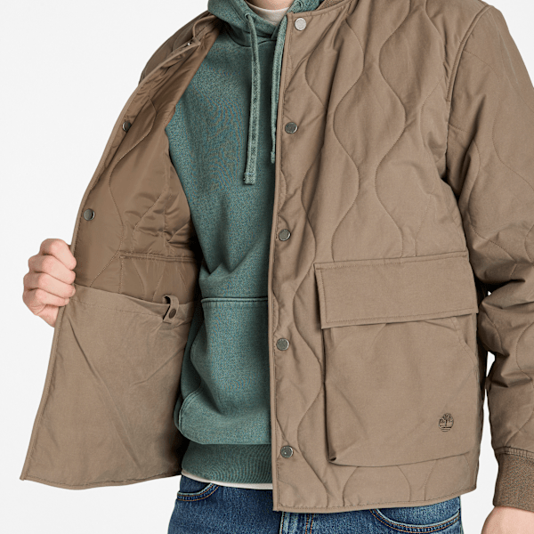 Timberland Quilted Jacket Chocolate Chip Men'S