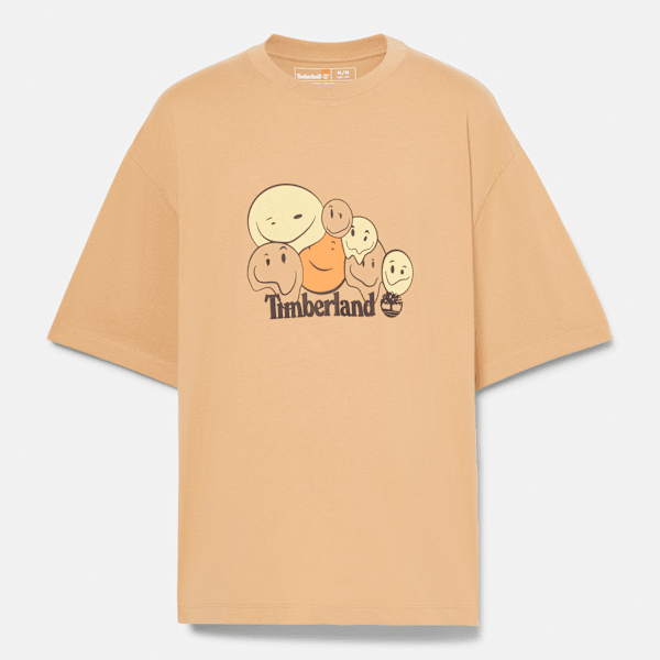 Timberland "Shades Of Happiness" T-Shirt Wheat Happy Face Print Men'S