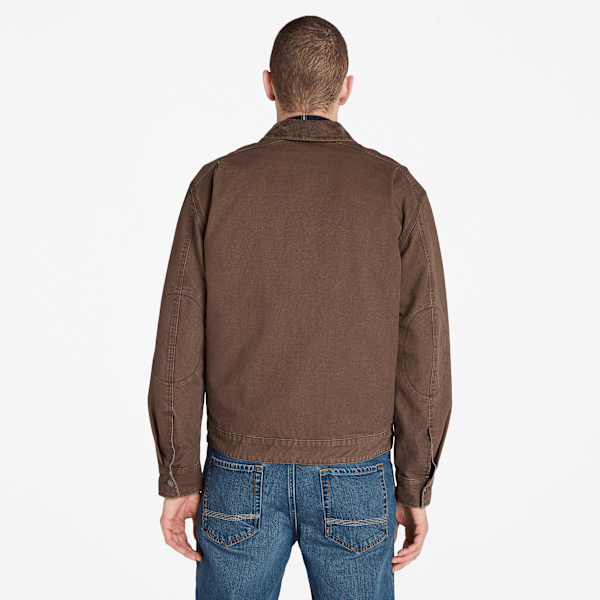 Timberland Strafford Washed Canvas Jacket Chocolate Brown Men'S