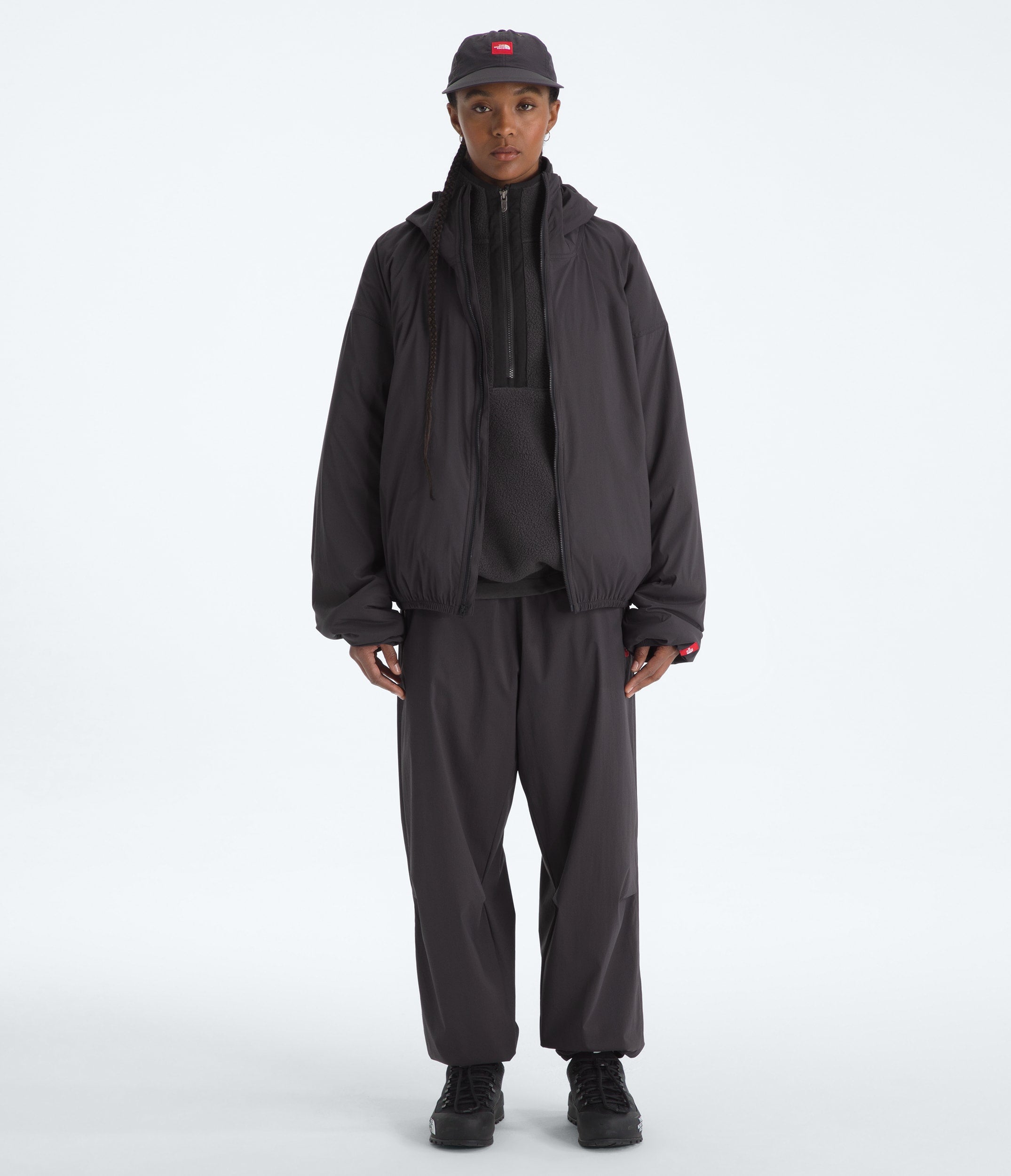 The North Face Men’s TNF™ Red Box Packable Hooded Wind Jacket Obsidian