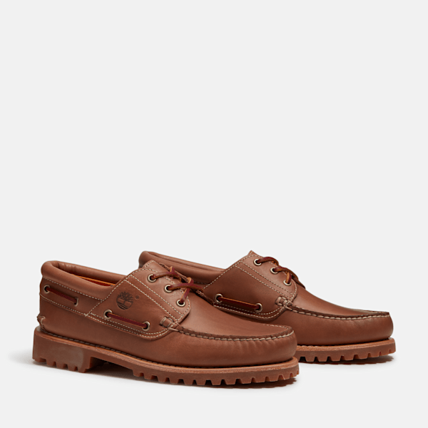 Timberland Authentic 3-Eye Lug Handsewn Boat Shoe Medium Brown Full-Grain/Medium Brown Men'S