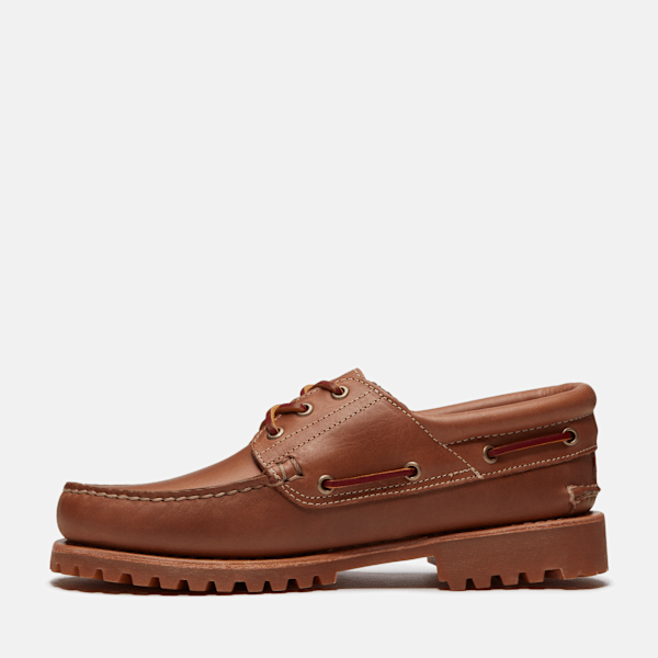 Timberland Authentic 3-Eye Lug Handsewn Boat Shoe Medium Brown Full-Grain/Medium Brown Men'S