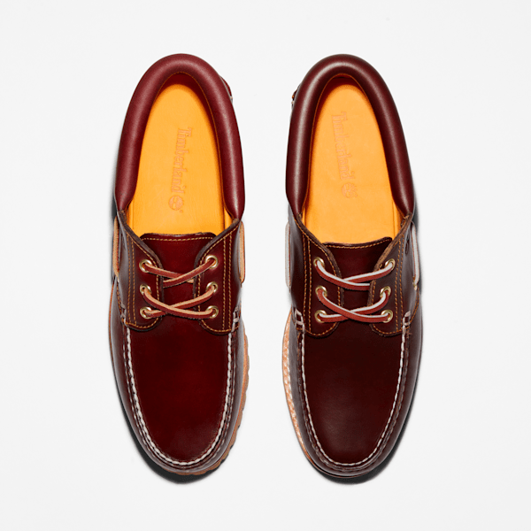 Timberland Authentic 3-Eye Lug Handsewn Boat Shoe Burgundy Men'S