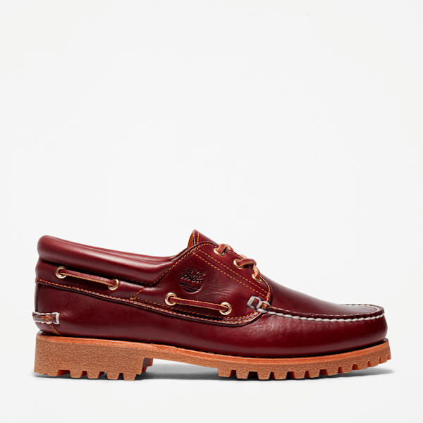 Timberland Authentic 3-Eye Lug Handsewn Boat Shoe Burgundy Men'S