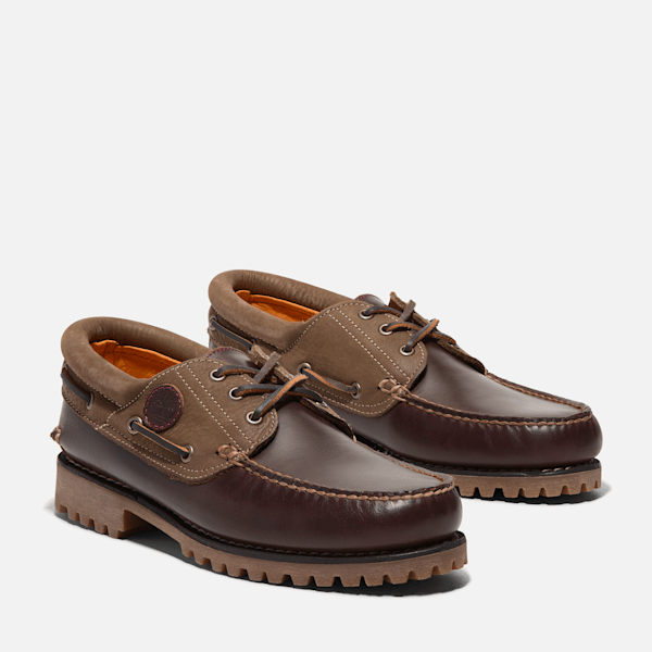 Timberland Authentics 3-Eye Boat Shoe Root Beer Full-Grain Men'S