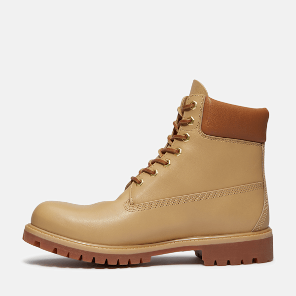 Timberland Founder'S Premium 6-Inch Waterproof Boot Beige Full-Grain Men'S