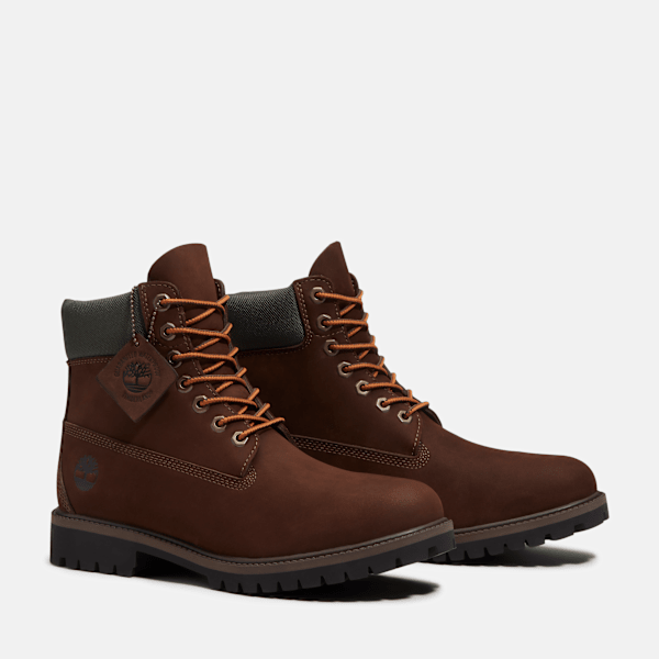 Timberland Heritage 6-Inch Waterproof Boot Dark Brown Nubuck Men'S