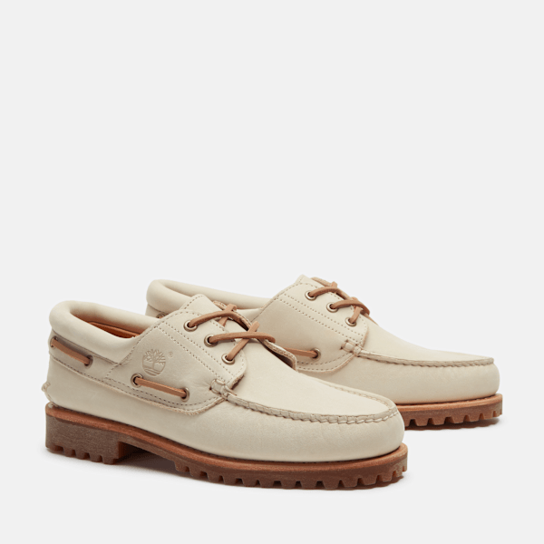 Timberland Lake House 3-Eye Lug Boat Shoe Light Beige Nubuck Men'S