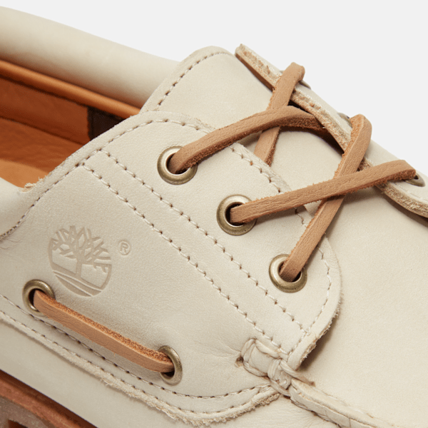 Timberland Lake House 3-Eye Lug Boat Shoe Light Beige Nubuck Men'S