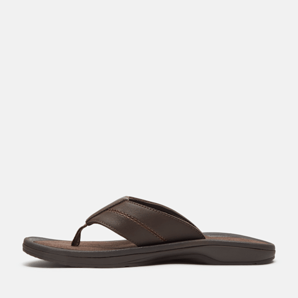 Timberland Originals Slide Sandal Dark Brown Leather Men'S