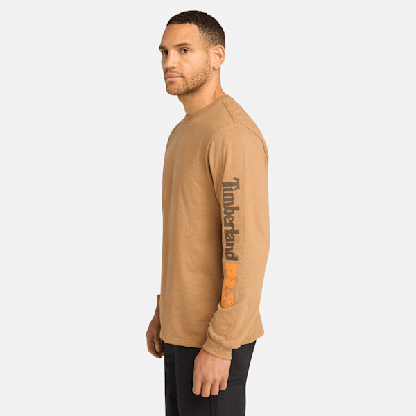Timberland Pro Core Logo Long-Sleeve T-Shirt Dark Wheat Men'S