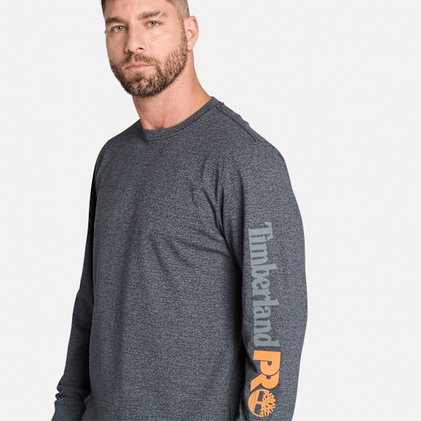 Timberland Pro Core Logo Long-Sleeve T-Shirt Deepest Grey Heather Men'S