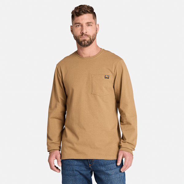 Timberland Pro Core Pocket Long-Sleeve T-Shirt Dark Wheat Men'S