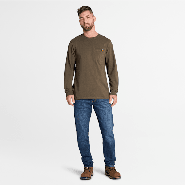 Timberland Pro Core Pocket Long-Sleeve T-Shirt Olive Night Men'S