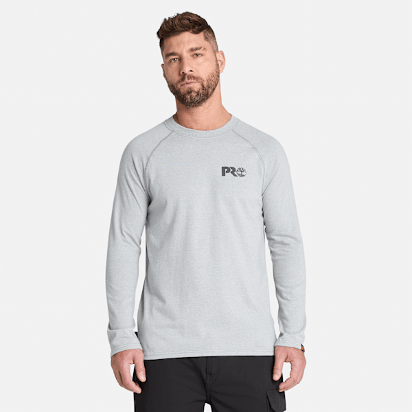 Timberland Pro Core Reflective Logo Long-Sleeve T-Shirt Medium Grey Heather Men'S