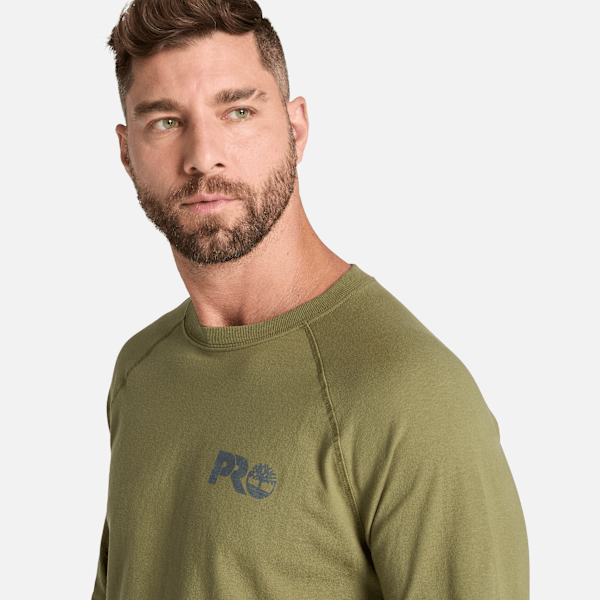 Timberland Pro Core Reflective Logo Long-Sleeve T-Shirt Burnt Olive Men'S
