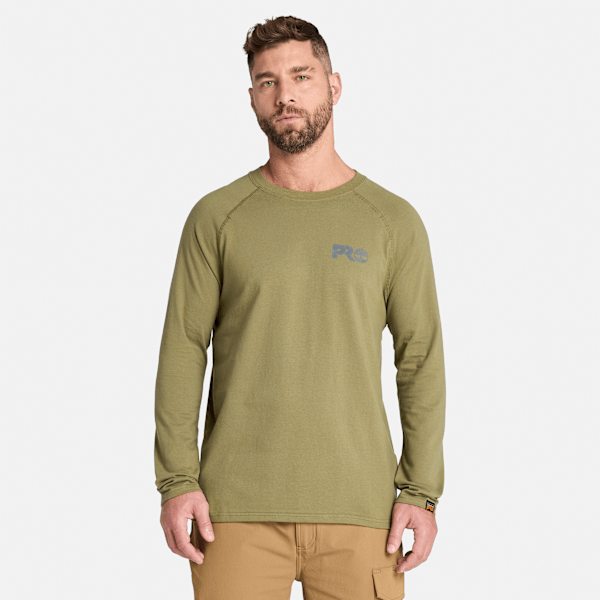 Timberland Pro Core Reflective Logo Long-Sleeve T-Shirt Burnt Olive Men'S