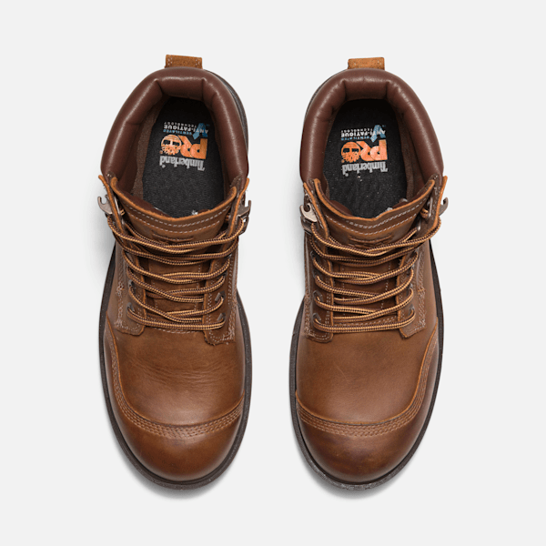 Timberland Pro Whitman 6" Soft Toe Work Boot Medium Brown Full-Grain Men'S
