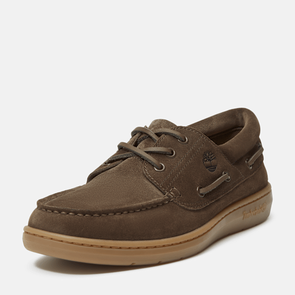 Timberland Portofino Pier Boat Shoe Dark Brown Suede/Beige Men'S