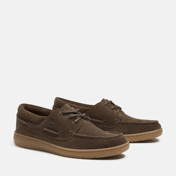 Timberland Portofino Pier Boat Shoe Dark Brown Suede/Beige Men'S