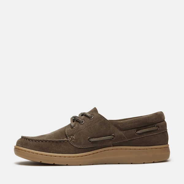 Timberland Portofino Pier Boat Shoe Dark Brown Suede/Beige Men'S