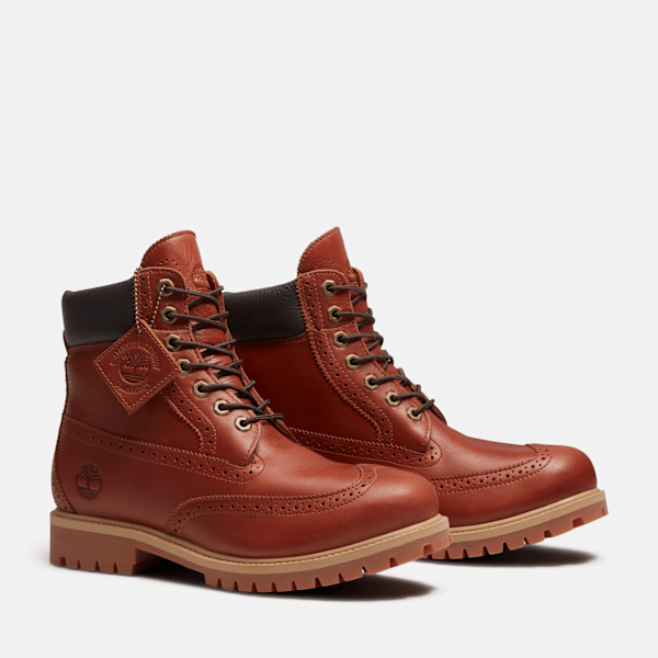 Timberland Premium 6-Inch Waterproof Boot Rust Full-Grain Men'S
