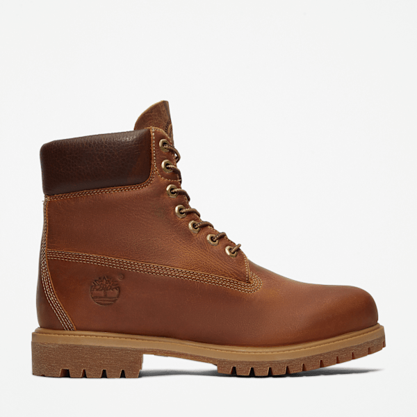Timberland Premium 6-Inch Waterproof Heritage Boots Medium Brown Nubuck Men'S