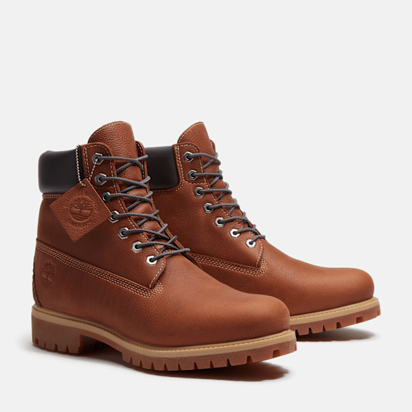 Timberland Road Trip Premium 6-Inch Waterproof Boot Rust Full-Grain/Dark Grey Men'S