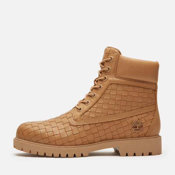 Timberland Textured Premium 6-Inch Boot Beige Full-Grain Men'S