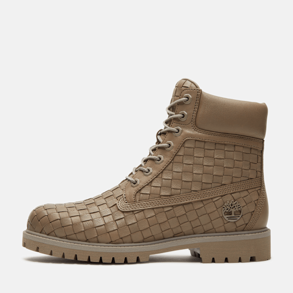 Timberland Textured Premium 6-Inch Boot Olive Full-Grain Men'S