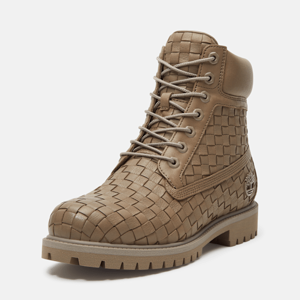 Timberland Textured Premium 6-Inch Boot Olive Full-Grain Men'S