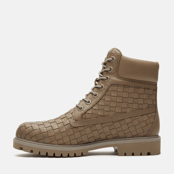 Timberland Textured Premium 6-Inch Boot Olive Full-Grain Men'S