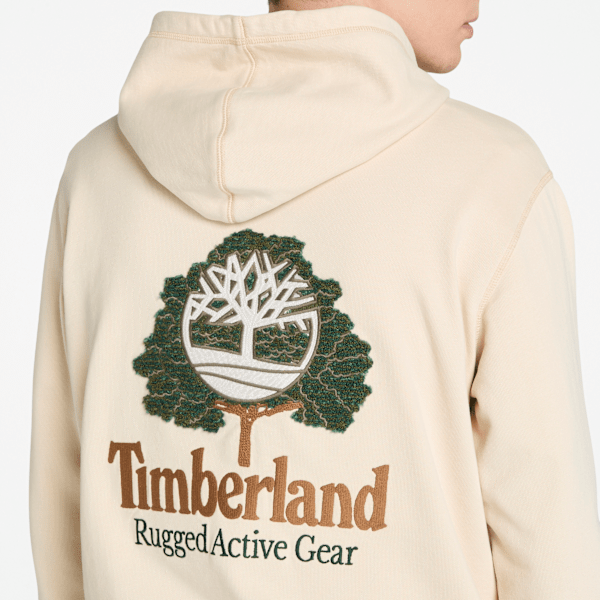 Timberland Tree Logo Patch Hoodie Light Beige Men'S