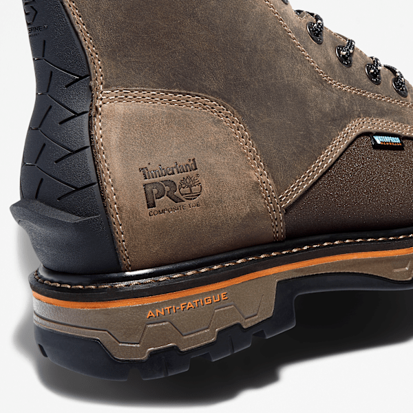 Timberland True Grit 8" Composite Toe Waterproof Work Boot Turkish Coffee Brown Men'S