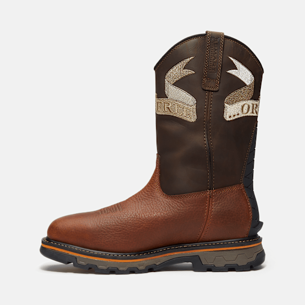 Timberland True Grit Live Free Or Die Pull-On Soft Toe Waterproof Work Boot Medium Brown Full-Grain Men'S