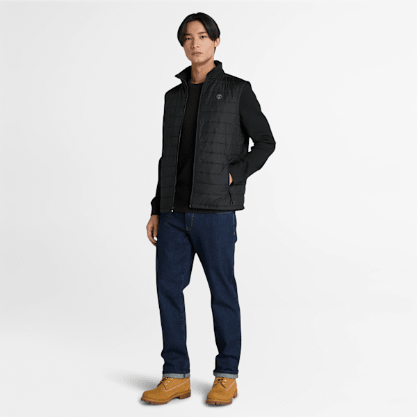 Timberland Wharf River Waffle Long-Sleeve Polo Shirt Black Men'S