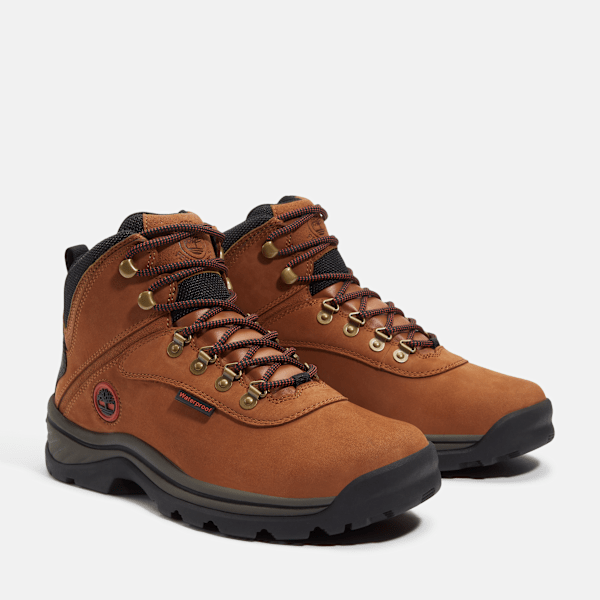 Timberland White Ledge Waterproof Hiking Boot Rust Nubuck Men'S