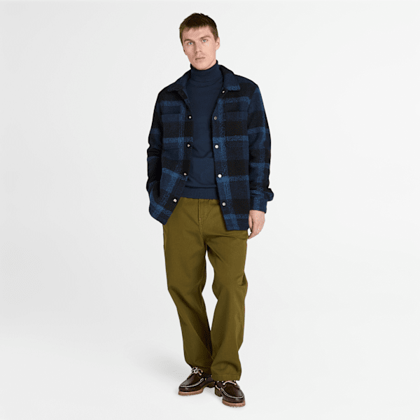 Timberland Wool Blend Shacket Dark Navy Men'S