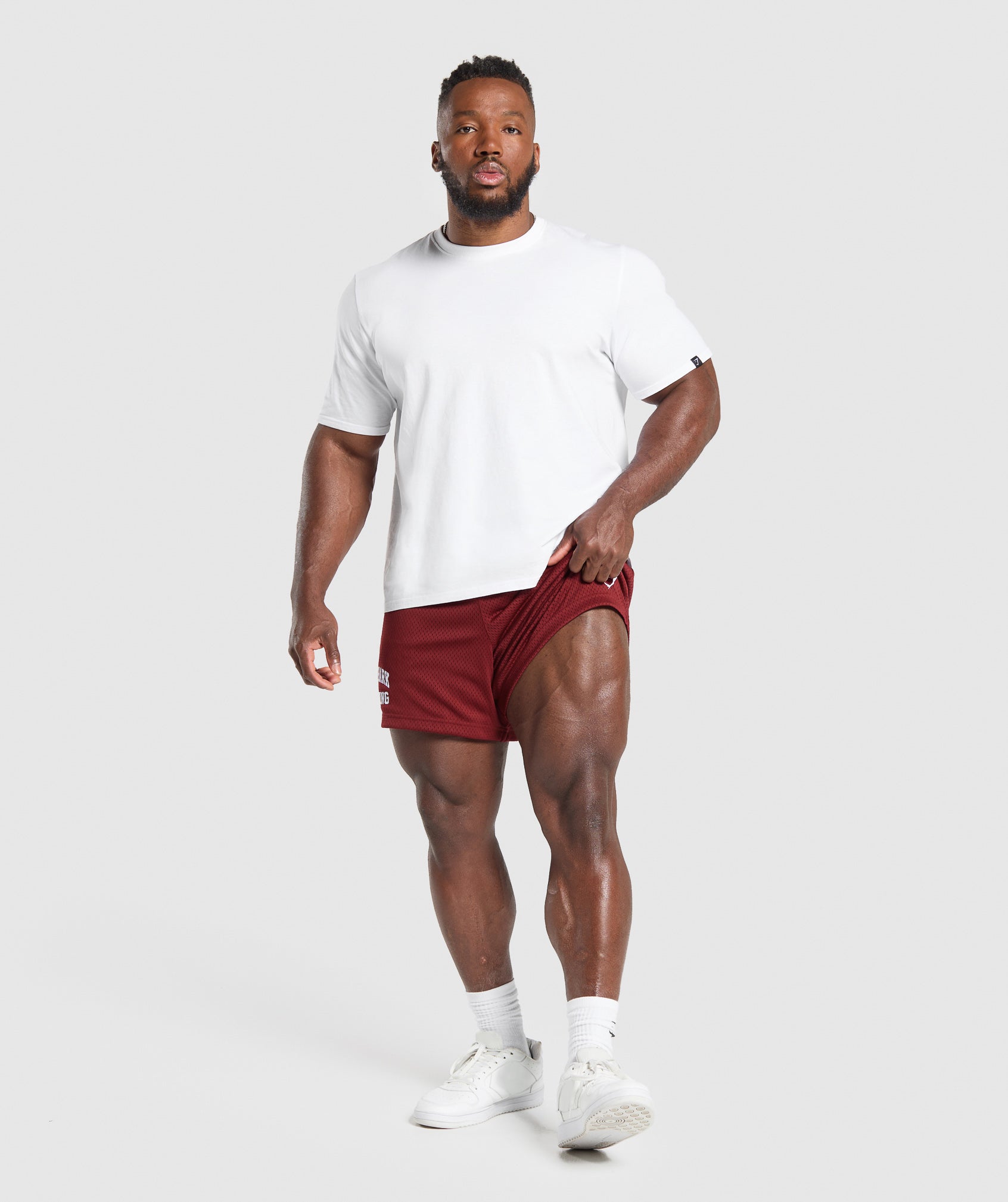 Gymshark Lifting Mesh 5" Shorts Sets Red