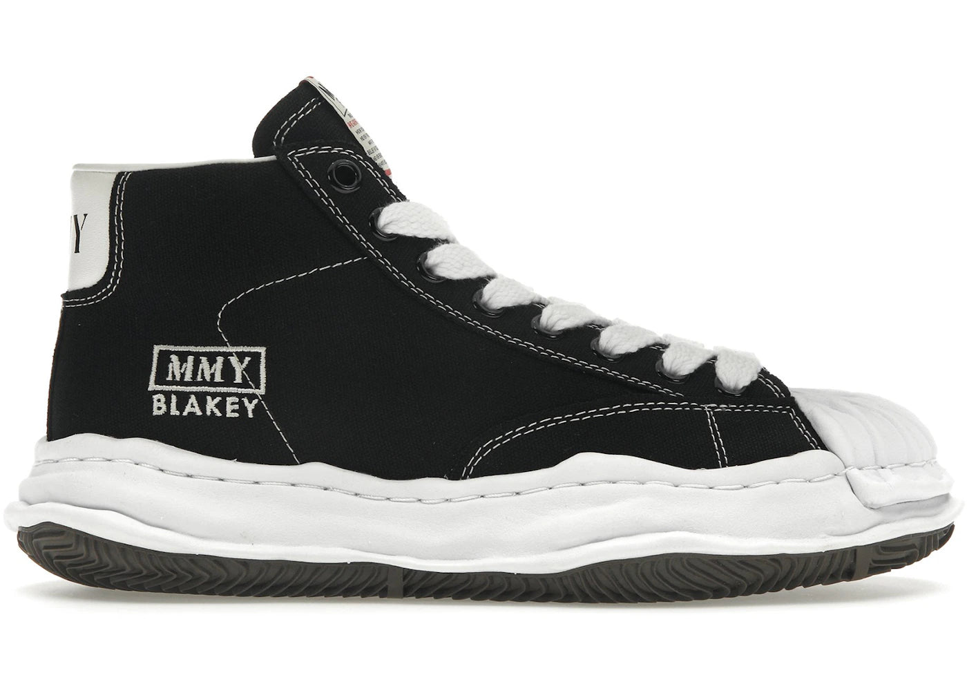 maison mihara yasuhiro blakey og sole canvas high black