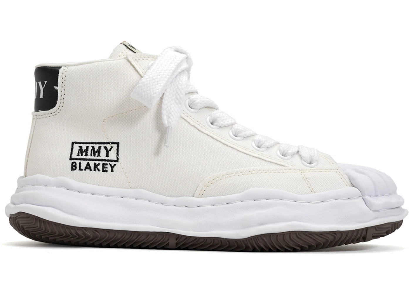 maison mihara yasuhiro blakey og sole canvas high white