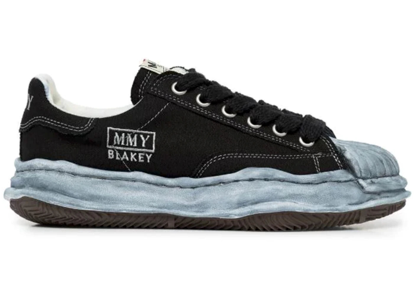 maison mihara yasuhiro blakey og sole canvas low over dye black