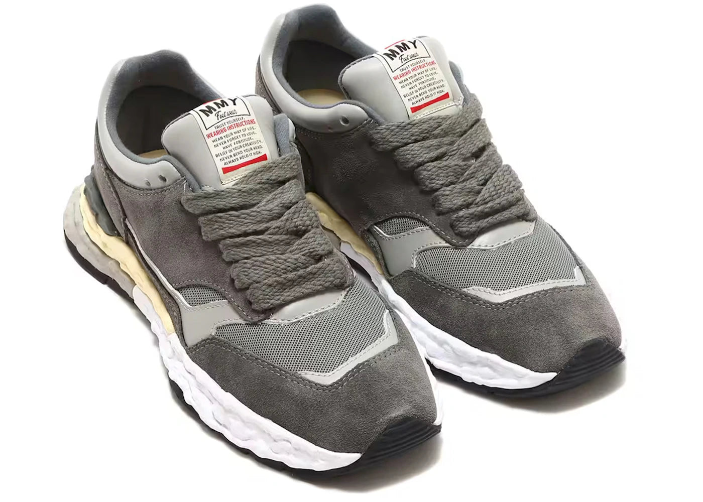 Maison Mihara Yasuhiro George Leather Low Grey Dark Grey