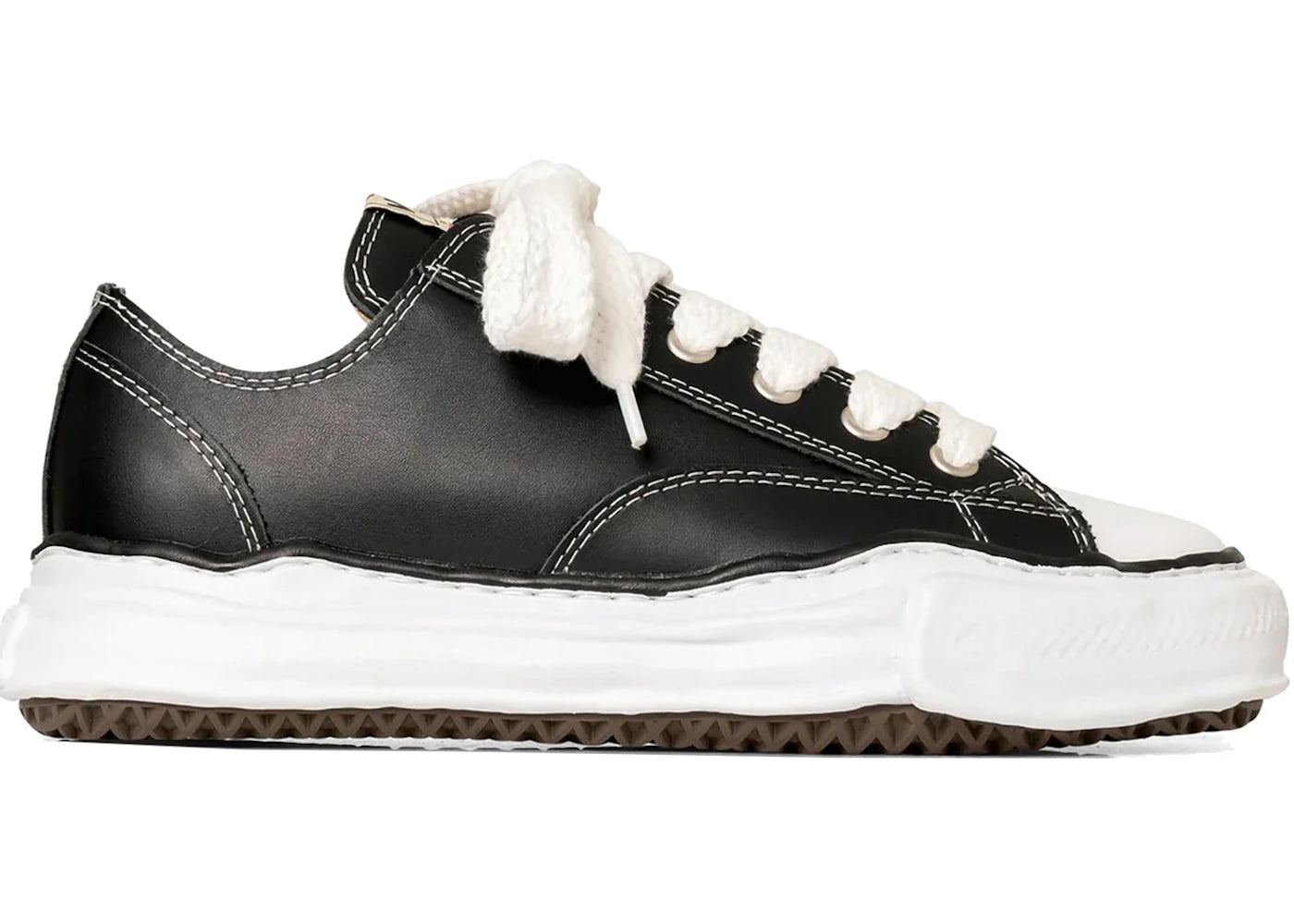 maison mihara yasuhiro peterson og sole leather low black