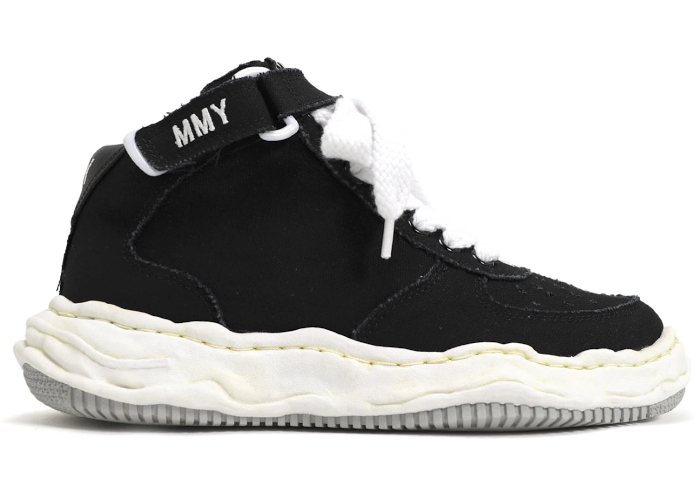 maison mihara yasuhiro wayne og sole washed canvas high black